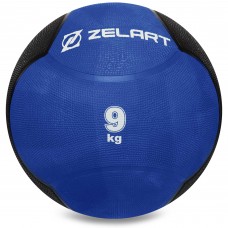 Медбол м'яч медичний Medicine Ball Zelart FI-5121-9 9кг синій-чорний