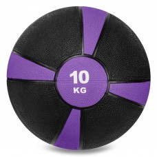 Медбол м'яч медичний Medicine Ball Zelart FI-5122-10 10кг чорний-фіолетовий