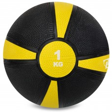 Медбол м'яч медичний Medicine Ball Zelart FI-5122-1 1кг чорний-жовтий