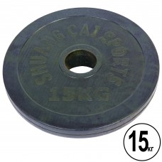 Млинці диски гумові SHUANG CAI SPORTS TA-1448-15B 52мм 15кг чорний