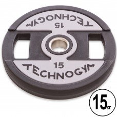 Млинці диски поліуретанові 2 Handle металева втулка TECHNOGYM TG-1837-15 51мм 15кг чорний