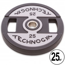 Млинці диски поліуретанові 2 Handle металева втулка TECHNOGYM TG-1837-25 51мм 25кг чорний