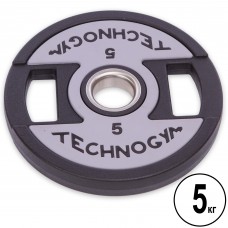 Млинці диски поліуретанові 2 Handle металева втулка TECHNOGYM TG-1837-5 51мм 5кг чорний