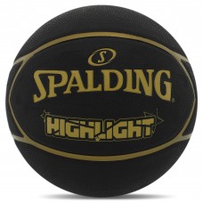 М'яч баскетбольний гумовий SPALDING HIGHLIGHT 84355Z розмір 7 чорний