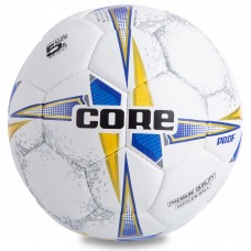 М'яч футбольний CORE PROF CR-001 №5 PU білий-синий-жовтий