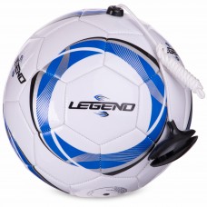 М'яч футбольний тренажер на мотузці для тренування техніки Legend FB-3281 №5 білий-синій
