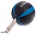 М'яч медичний з мотузкою Tornado Balll Zelart FI-5709-2 2кг чорний-блакитний