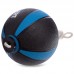 М'яч медичний з мотузкою Tornado Balll Zelart FI-5709-2 2кг чорний-блакитний