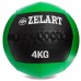 М'яч набивний медичний для кросфіту WALL BALL Zelart FI-5168-4 4кг чорний-зелений