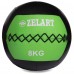 М'яч набивний медичний для кросфіту WALL BALL Zelart FI-5168-8 8кг чорний-зелений