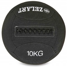 М'яч набивний медичний для кросфіту в кевларовій оболонці WALL BALL WALL BALL Zelart FI-7224-10 10кг чорний