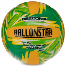 М'яч волейбольний BALLONSTAR FB-3128 №5 PU зелений-помаранчевий