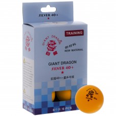 Набір м'ячів для настільного тенісу GIANT DRAGON SILVER 40+ MT-6562 6шт кольори в асортименті