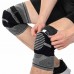 Наколінник бандаж еластичний з фіксуючим ременем KNEE BRACE EZOUS A-07 2шт M-XL сірий-чорний