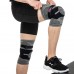 Наколінник бандаж еластичний з фіксуючим ременем KNEE BRACE EZOUS A-07 2шт M-XL сірий-чорний