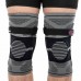 Наколінник бандаж еластичний з фіксуючим ременем KNEE BRACE EZOUS A-07 2шт M-XL сірий-чорний