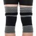 Наколінник бандаж еластичний з фіксуючим ременем KNEE BRACE EZOUS A-07 2шт M-XL сірий-чорний
