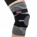 Наколінник бандаж еластичний з фіксуючим ременем KNEE BRACE EZOUS A-07 2шт M-XL сірий-чорний