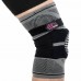 Наколінник бандаж еластичний з фіксуючим ременем KNEE BRACE EZOUS A-07 2шт M-XL сірий-чорний