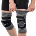 Наколінник бандаж еластичний з фіксуючим ременем KNEE BRACE EZOUS A-07 2шт M-XL сірий-чорний