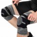 Наколінник бандаж еластичний з фіксуючим ременем KNEE BRACE EZOUS A-07 2шт M-XL сірий-чорний