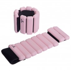 Обтяжувачі-браслети для рук ніг з силіконовим покриттям Zelart FITNESS BRACELETS FI-2237 2x0,5кг рожевий