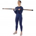 Палиця гімнастична 3-х секційна Бодібар Body Bar Zelart FI-9994-10 вага 10кг чорний-коричневий