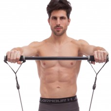 Палиця гімнастична з еспандерами та кріпленням на двері PRO-SUPRA DOOR GYM SET FI-501A l-74-125см чорний-сірий