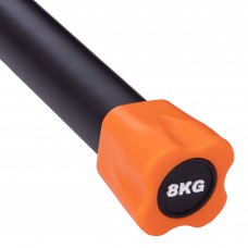 Палка гімнастична Бодибар Body Bar Zelart FI-1251-8 вага 8кг чорний-помаранчевий