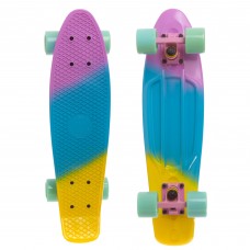 Пенні борд Penny Board круїзер пластиковий 22" FISH COLOR SK-402-7 фіолетовий-блакитний-жовтий