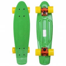 Пенні борд Penny Board круїзер пластиковий 22" FISH SK-401-15 зелений-помаранчевий-жовтий