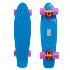 Пенні борд Penny Board круїзер пластиковий 22" FISH SK-401-36 синій-жовтий-фіолетовий