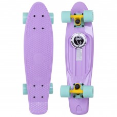 Пенні борд Penny Board круїзер пластиковий 22" FISH SK-401-3 фіолетовий-жовтий-зелений