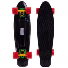 Пенні борд Penny Board круїзер пластиковий 22" FISH SK-401-5 чорний-жовтий-червоний
