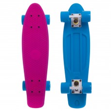 Пенні борд Penny Board круїзер пластиковий RUBBER SOFT 22" FISH SK-410-2 рожевий-блакитний