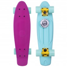 Пенні борд Penny Board круїзер пластиковий RUBBER SOFT 22" FISH SK-410-7 рожевий-м’ятний