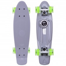 Пенні борд Penny Board круїзер пластиковий з колесами які світяться FISH SK-405-12 сірий-салатовий