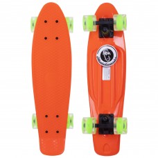 Пенні борд Penny Board круїзер пластиковий з колесами які світяться FISH SK-405-3 помаранчевий-чорний-зелений