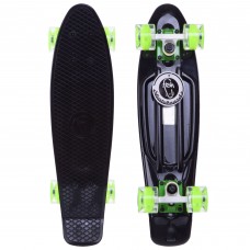 Пенні борд Penny Board круїзер пластиковий з колесами які світяться FISH SK-405-7 чорний-салатовий-салатовий