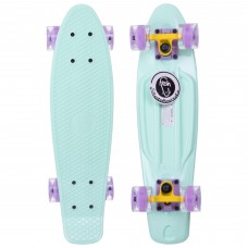 Пенні борд Penny Board круїзер пластиковий з колесами які світяться FISH SK-405-9 м’ятний-жовтий-фіолетовий
