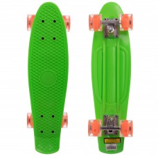 Пенні борд Penny Board круїзер пластиковий з колесами які світяться SP-Sport SK-5672-7 салатовий-помаранчевий