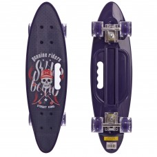 Пенні борд Penny Board круїзер пластиковий з колесами які світяться та ручкою для перенесення 24" SP-Sport HB-31B-2 темно-фіолетовий