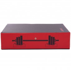 Плінти важкоатлетичні м'які Crash cushion (1шт) Zelart FI-3629 розмір 80x60x20см червоний-чорний