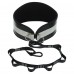 Пояс атлетичний для обтяження шкіряний з ланцюгом та карабіном EZOUS SOFT DIP BELT N-05 спинка-19см чорний-сірий