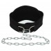 Пояс атлетичний для обтяження текстильний з ланцюгом та карабіном EZOUS DIP BELT N-02 спинка-16см чорний