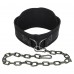 Пояс атлетичний для обтяження текстильний з ланцюгом та карабіном EZOUS DIP BELT SOFT STRAP N-03 спинка-16см чорний