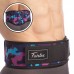 Пояс атлетичний текстильний FAIRTEX 165551 спинка-18см розмір-S-XL чорний-фіолетовий-блакитний