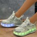Роликові кросівки з підсвічуванням LED на двох колесах Huoleguo OB-3419 розмір 32-40 кольори в асортименті