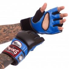 Рукавиці для змішаних єдиноборств MMA шкіряні TWINS GGL-4 M-XL кольори в асортименті