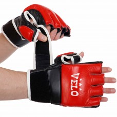 Рукавиці для змішаних єдиноборств MMA шкіряні VELO ULI-4033 S-XL кольори в асортименті